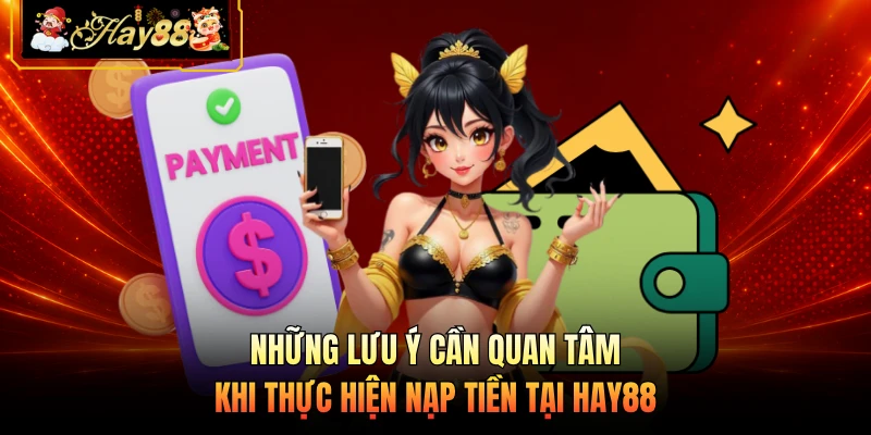 Những lưu ý cần quan tâm khi thực hiện nạp tiền tại HAY88